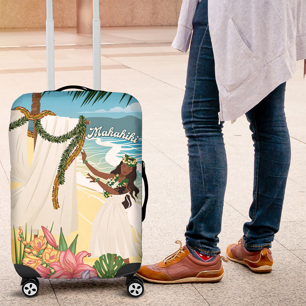 Aloha Hawaii Makahiki Hula Dance Luggage Cover Beach Scenery