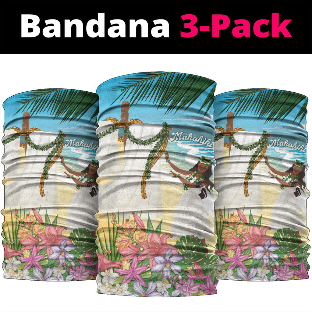 Aloha Hawaii Makahiki Hula Dance Neck Gaiter Beach Scenery