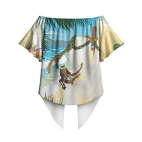 Aloha Hawaii Makahiki Hula Dance Off Shoulder Wrap Waist Top Beach Scenery LT7 - Polynesian Pride