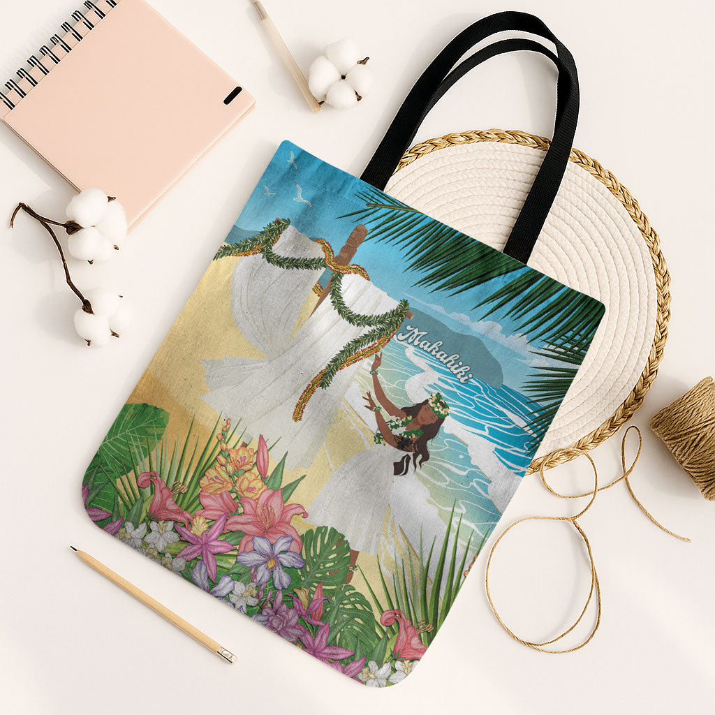 Aloha Hawaii Makahiki Hula Dance Tote Bag Beach Scenery LT7 Black Strap One Size Multicolor - Polynesian Pride