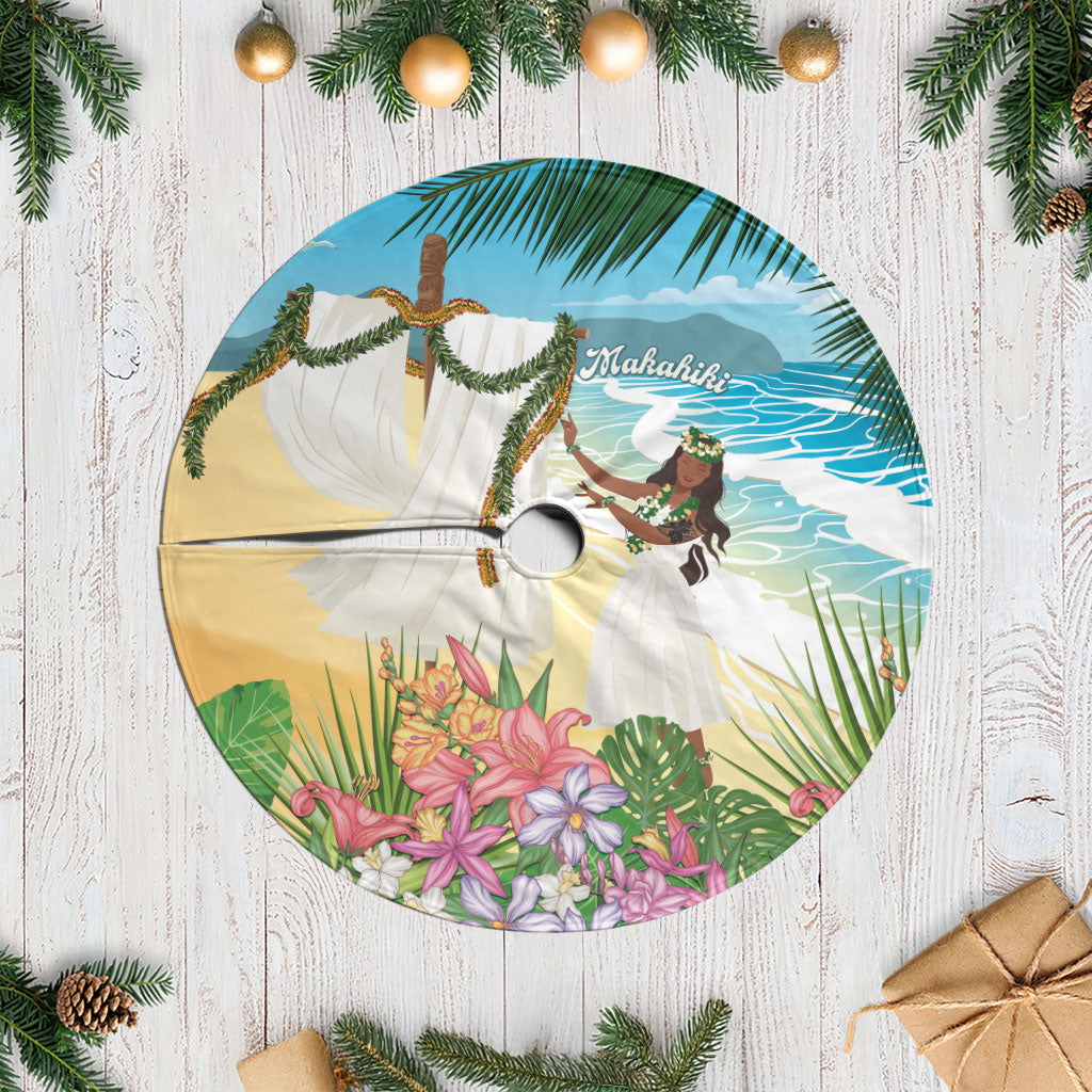 Aloha Hawaii Makahiki Hula Dance Tree Skirt Beach Scenery LT7 Casual Multicolor - Polynesian Pride