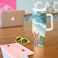 Aloha Hawaii Makahiki Hula Dance Tumbler With Handle Beach Scenery LT7 - Polynesian Pride