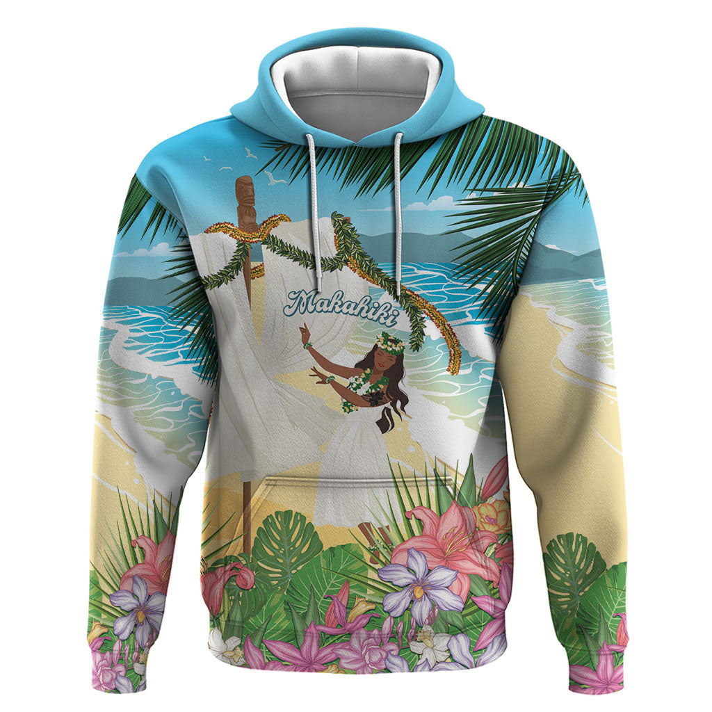Aloha Hawaii Makahiki Hula Dance Zip Hoodie Beach Scenery LT7 Pullover Hoodie Multicolor - Polynesian Pride