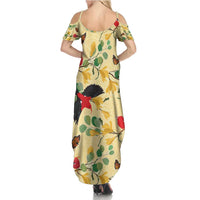 Aloha Hawaii Family Matching Summer Maxi Dress and Hawaiian Shirt I'iwi on Mamane Pastel Cream LT7 - Polynesian Pride