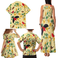 Aloha Hawaii Family Matching Tank Maxi Dress and Hawaiian Shirt I'iwi on Mamane Pastel Cream LT7 - Polynesian Pride