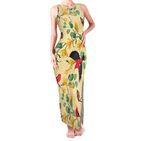 Aloha Hawaii Family Matching Tank Maxi Dress and Hawaiian Shirt I'iwi on Mamane Pastel Cream LT7 Mom's Dress Light Yellow - Polynesian Pride