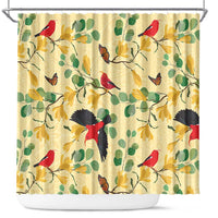 Aloha Hawaii Shower Curtain I'iwi on Mamane Pastel Cream