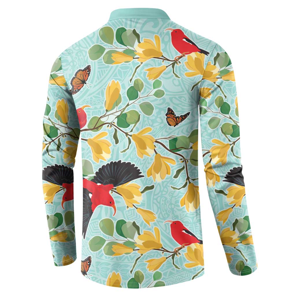 Aloha Hawaii Button Sweatshirt I'iwi on Mamane Pastel Turquoise