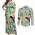 Aloha Hawaii Couples Matching Off Shoulder Maxi Dress and Long Sleeve Button Shirt I'iwi on Mamane Pastel Turquoise