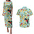 Aloha Hawaii Couples Matching Puletasi and Hawaiian Shirt I'iwi on Mamane Pastel Turquoise