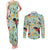 Aloha Hawaii Couples Matching Tank Maxi Dress and Long Sleeve Button Shirt I'iwi on Mamane Pastel Turquoise