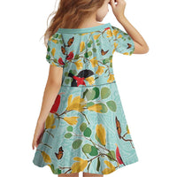 Aloha Hawaii Family Matching Short Sleeve Bodycon Dress and Hawaiian Shirt I'iwi on Mamane Pastel Turquoise LT7 - Polynesian Pride