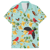 Aloha Hawaii Family Matching Tank Maxi Dress and Hawaiian Shirt I'iwi on Mamane Pastel Turquoise LT7 Dad's Shirt - Short Sleeve Turquoise - Polynesian Pride