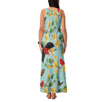 Aloha Hawaii Family Matching Tank Maxi Dress and Hawaiian Shirt I'iwi on Mamane Pastel Turquoise LT7 - Polynesian Pride