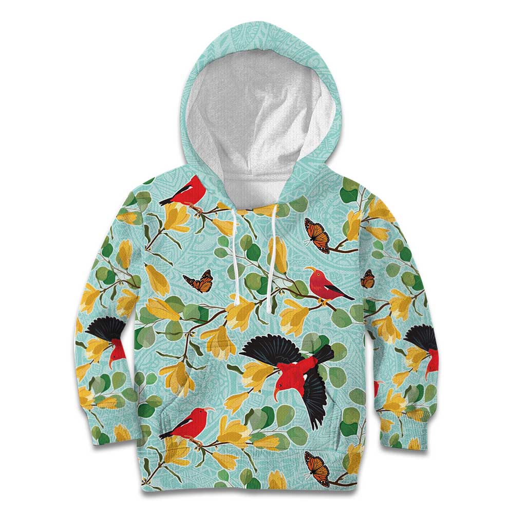 Aloha Hawaii Kid Hoodie I'iwi on Mamane Pastel Turquoise LT7 Hoodie Turquoise - Polynesian Pride