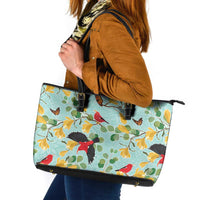 Aloha Hawaii Leather Tote Bag I'iwi on Mamane Pastel Turquoise