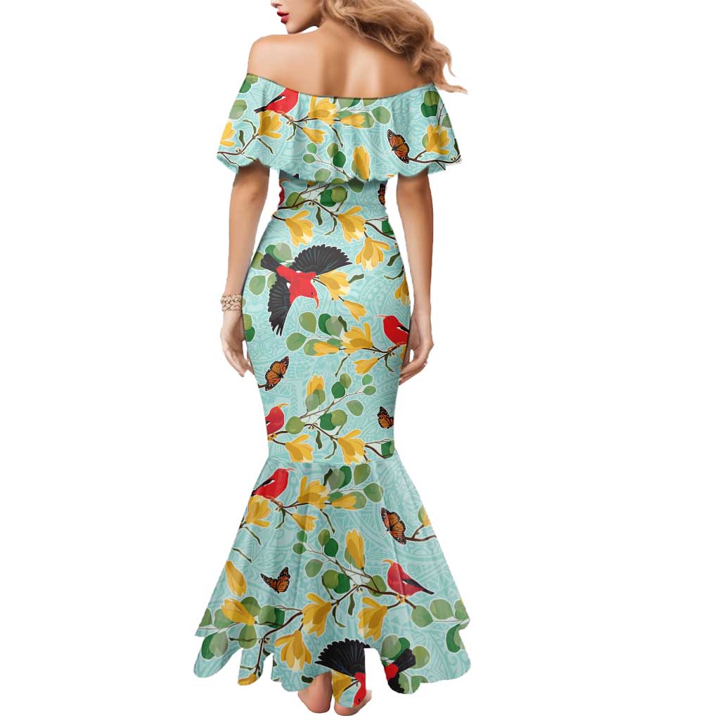 Aloha Hawaii Mermaid Dress I'iwi on Mamane Pastel Turquoise LT7 - Polynesian Pride