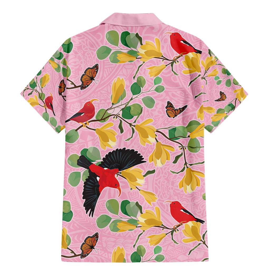 Aloha Hawaii Family Matching Mermaid Dress and Hawaiian Shirt I'iwi on Mamane Pastel Pink LT7 - Polynesian Pride