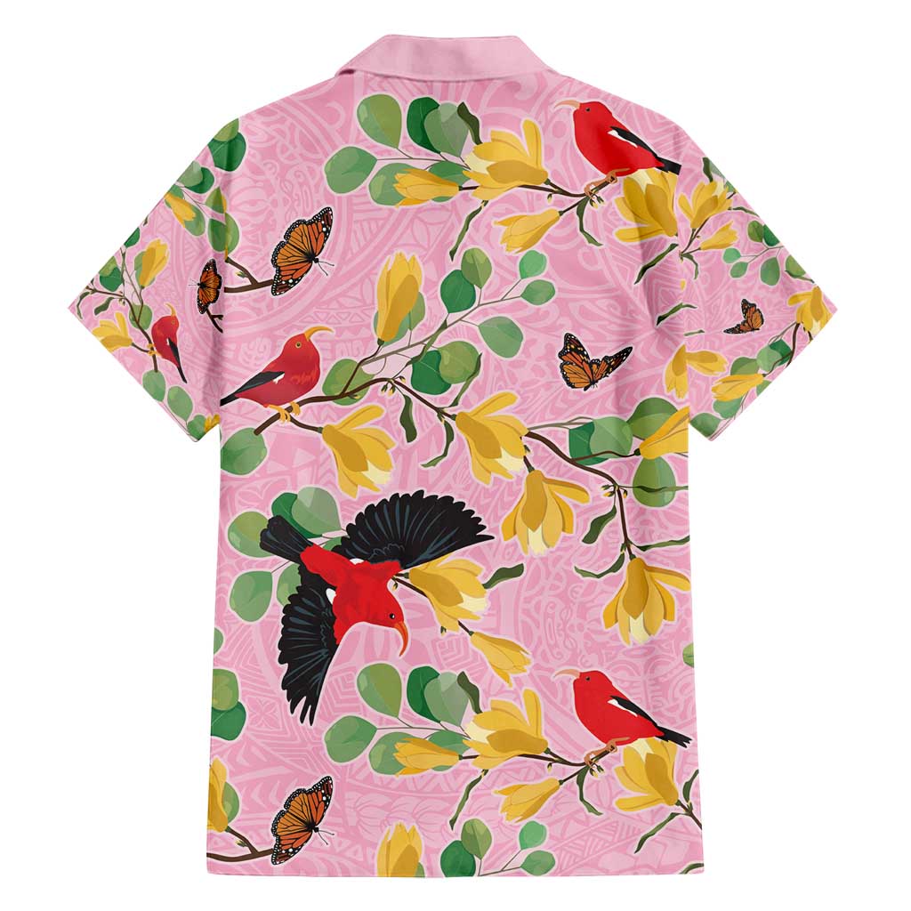 Aloha Hawaii Family Matching Off Shoulder Maxi Dress and Hawaiian Shirt I'iwi on Mamane Pastel Pink LT7 - Polynesian Pride