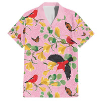 Aloha Hawaii Family Matching Tank Maxi Dress and Hawaiian Shirt I'iwi on Mamane Pastel Pink LT7 Dad's Shirt - Short Sleeve Pink - Polynesian Pride