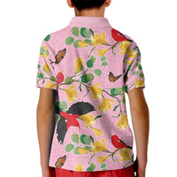 Aloha Hawaii Kid Polo Shirt I'iwi on Mamane Pastel Pink