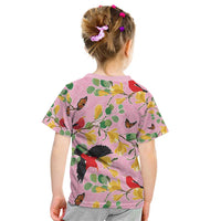 Aloha Hawaii Kid T Shirt I'iwi on Mamane Pastel Pink