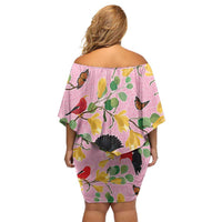 Aloha Hawaii Off Shoulder Short Dress I'iwi on Mamane Pastel Pink
