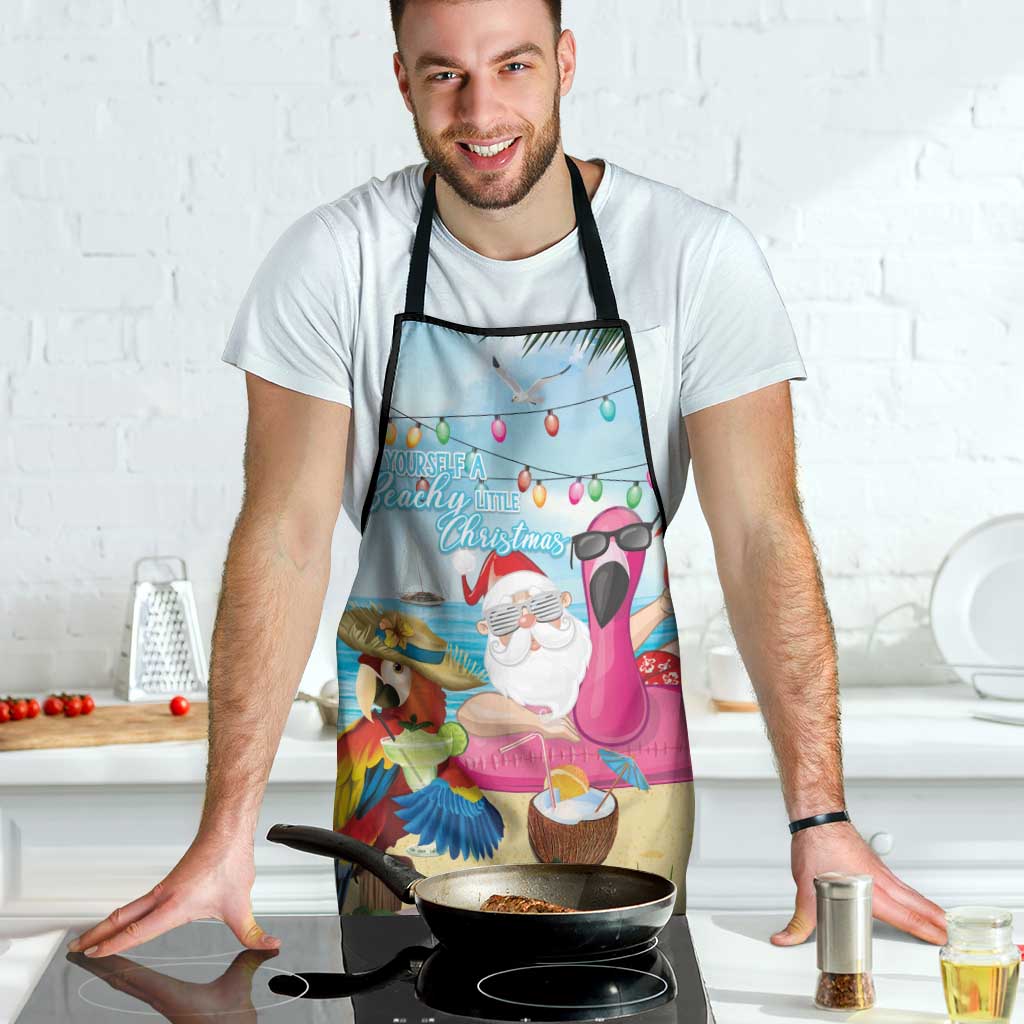 Have Yourself A Beachy Little Christmas Apron with Santa Chilling - Polynesian Pride