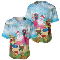 Have Yourself A Beachy Little Christmas Baseball Jersey with Santa Chilling LT7 - Polynesian Pride