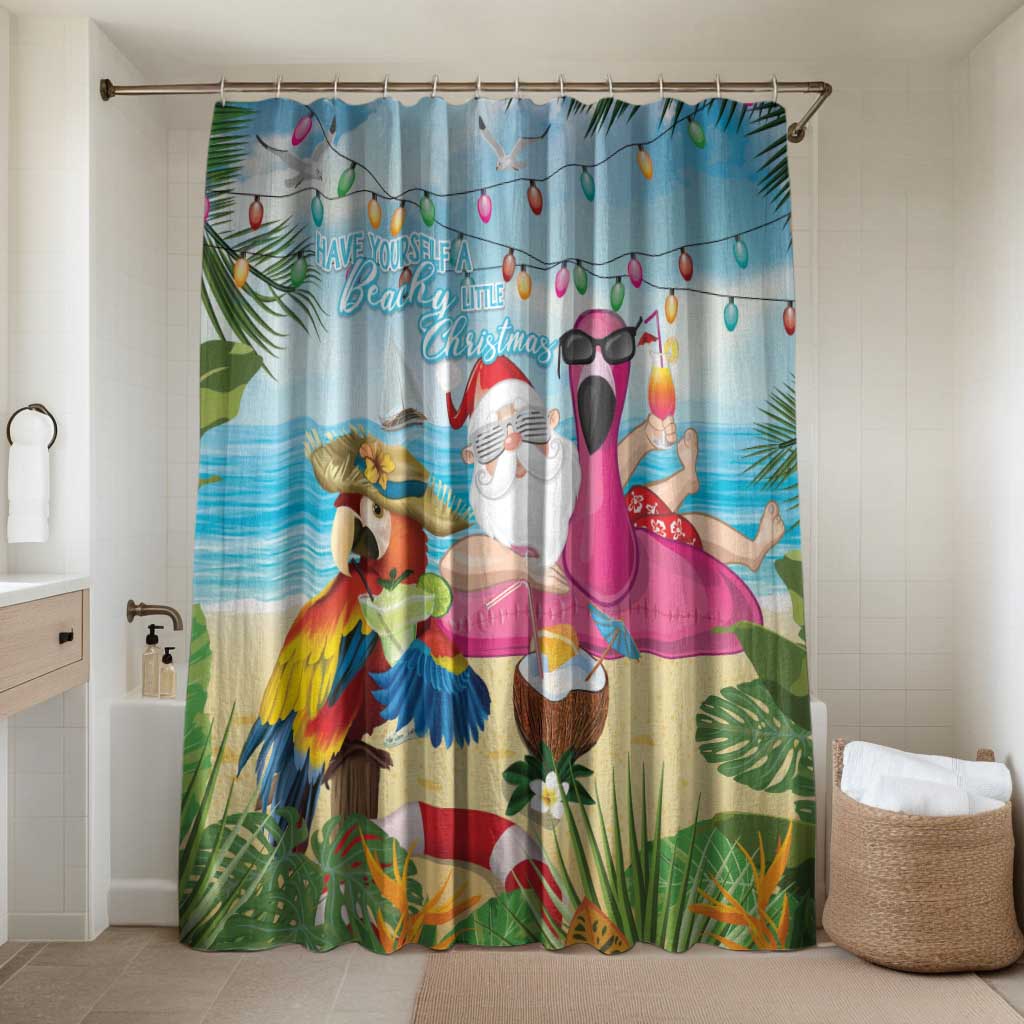 Have Yourself A Beachy Little Christmas Bathroom Set with Santa Chilling - Polynesian Pride