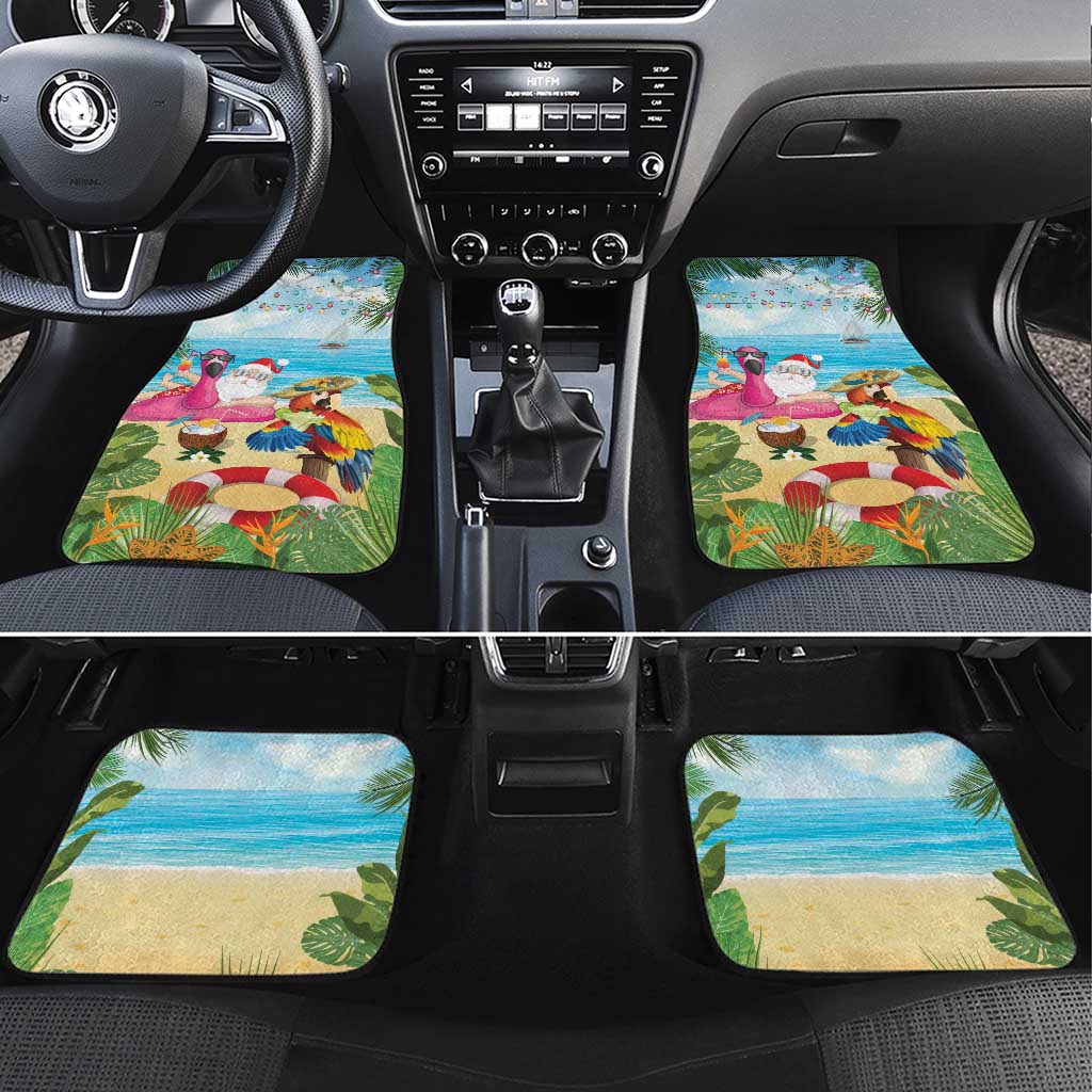 Have Yourself A Beachy Little Christmas Car Mats with Santa Chilling LT7 Set 4pcs Colorful - Polynesian Pride
