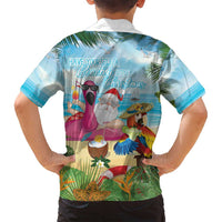 Have Yourself A Beachy Little Christmas Family Matching Off Shoulder Maxi Dress and Hawaiian Shirt with Santa Chilling LT7 - Polynesian Pride