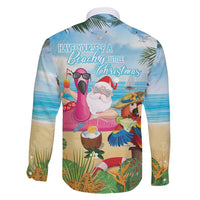 Have Yourself A Beachy Little Christmas Family Matching Short Sleeve Bodycon Dress and Hawaiian Shirt with Santa Chilling LT7 - Polynesian Pride