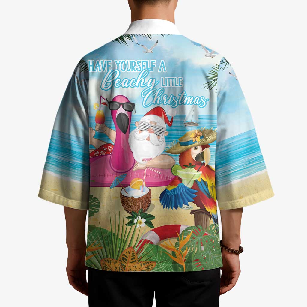 Have Yourself A Beachy Little Christmas Kimono with Santa Chilling LT7 - Polynesian Pride