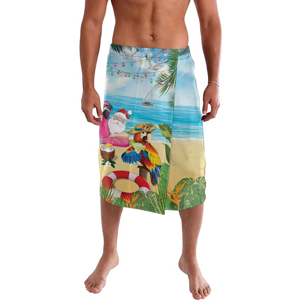 Have Yourself A Beachy Little Christmas Lavalava with Santa Chilling - Polynesian Pride