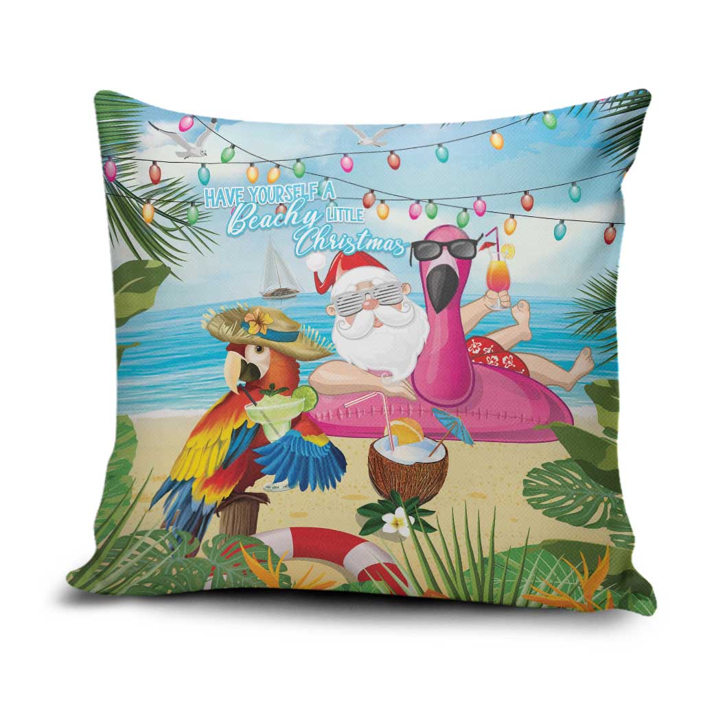 Have Yourself A Beachy Little Christmas Pillow Cover with Santa Chilling LT7 Colorful - Polynesian Pride