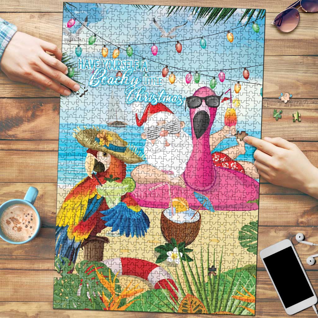 Have Yourself A Beachy Little Christmas Puzzle with Santa Chilling - Polynesian Pride