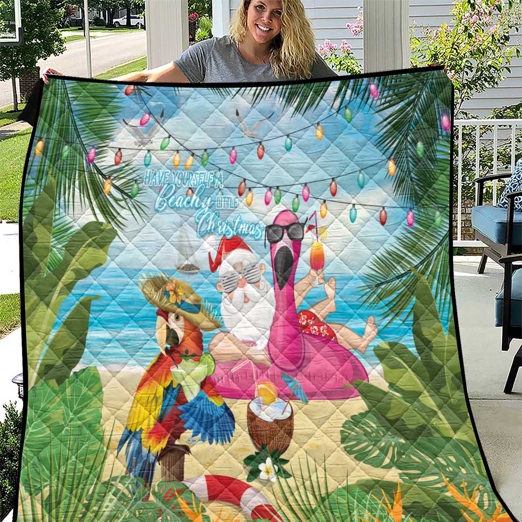 Have Yourself A Beachy Little Christmas Quilt with Santa Chilling LT7 Colorful - Polynesian Pride