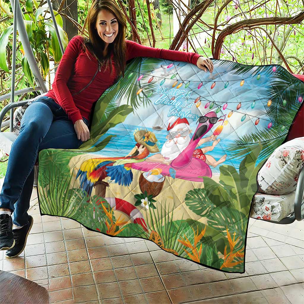 Have Yourself A Beachy Little Christmas Quilt with Santa Chilling - Polynesian Pride