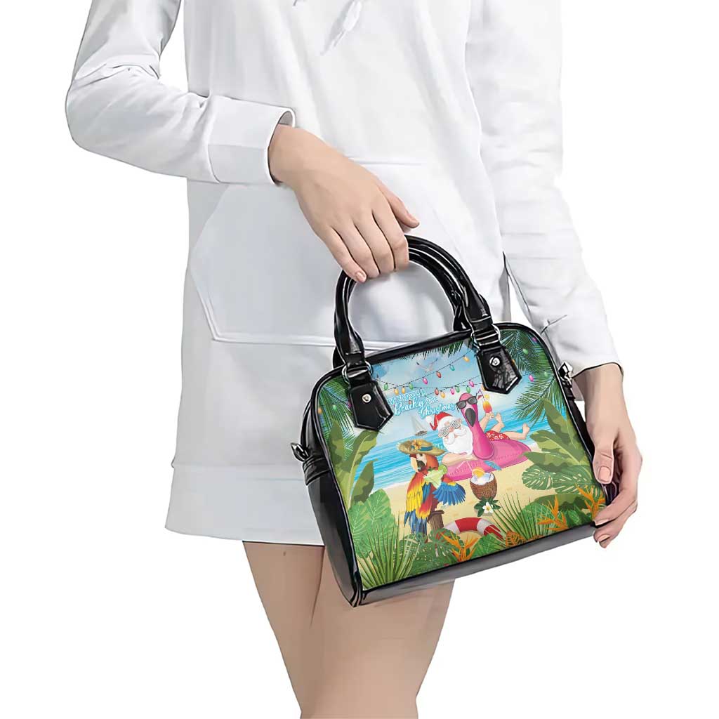 Have Yourself A Beachy Little Christmas Shoulder Handbag with Santa Chilling - Polynesian Pride