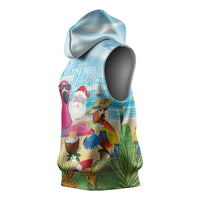 Have Yourself A Beachy Little Christmas Sleeveless Hoodie with Santa Chilling LT7 - Polynesian Pride