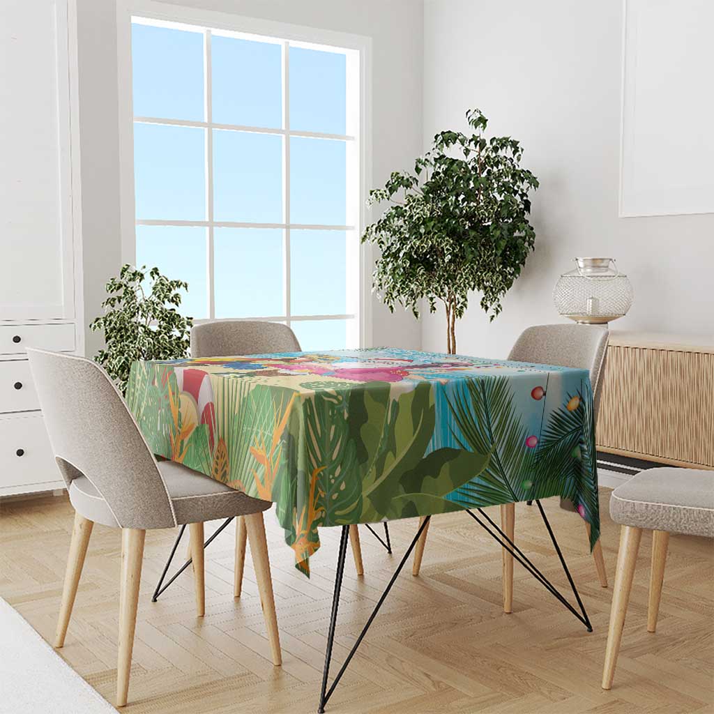 Have Yourself A Beachy Little Christmas Tablecloth with Santa Chilling - Polynesian Pride