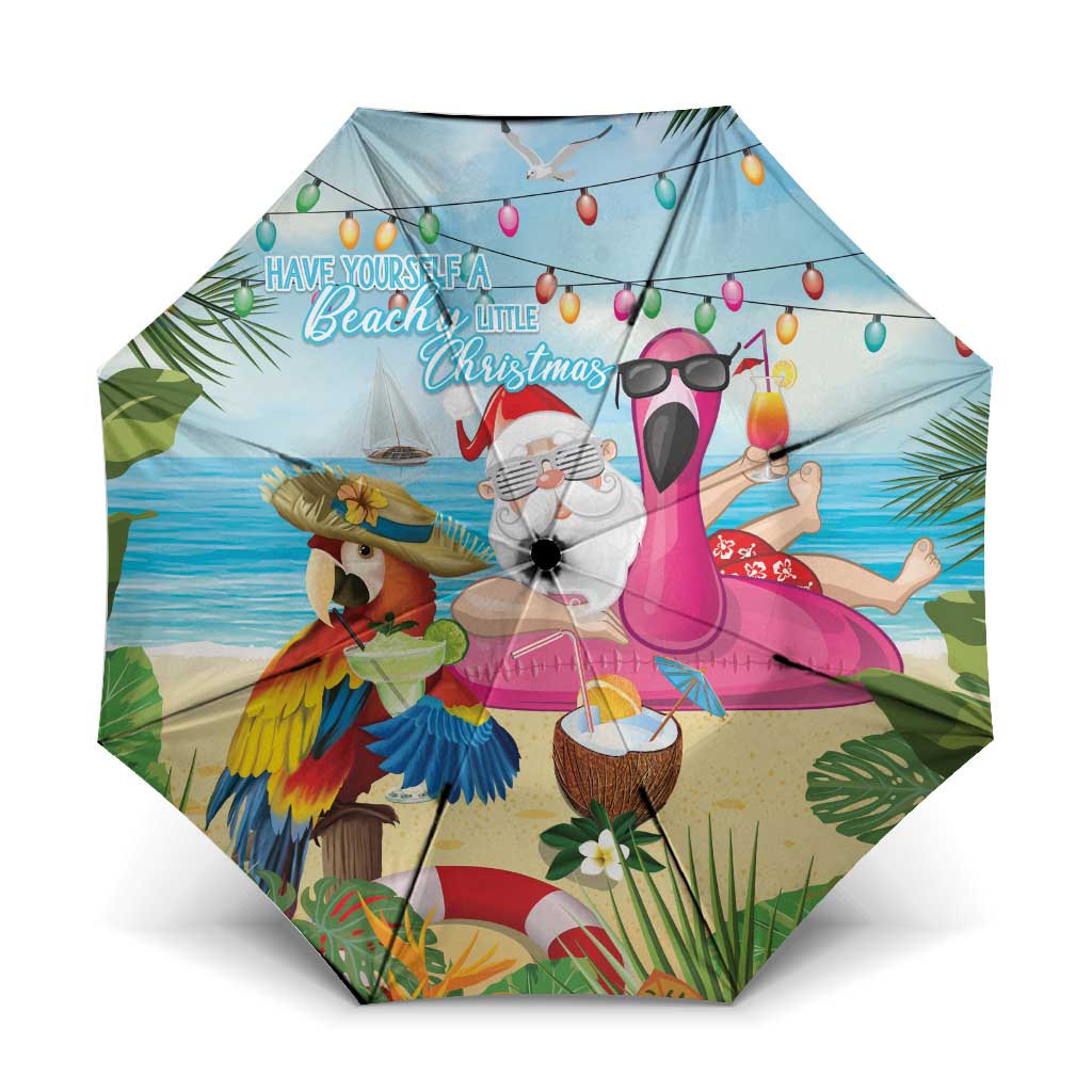 Have Yourself A Beachy Little Christmas Umbrella with Santa Chilling LT7 One Size Folded 11.42 inch Opened Diameter 37.4 inch Colorful - Polynesian Pride