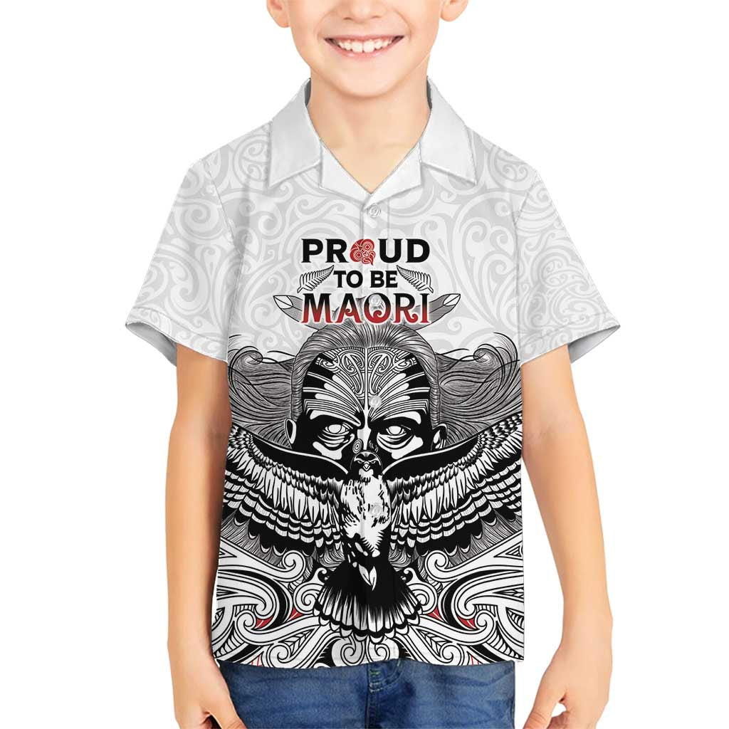 Aotearoa Personalized Family Matching Off Shoulder Maxi Dress and Hawaiian Shirt Proud To Be Maori LT7 Son's Shirt White - Polynesian Pride