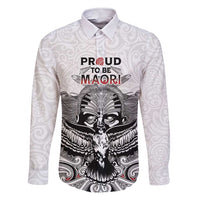 Aotearoa Personalized Family Matching Short Sleeve Bodycon Dress and Hawaiian Shirt Proud To Be Maori LT7 Dad's Shirt - Long Sleeve White - Polynesian Pride