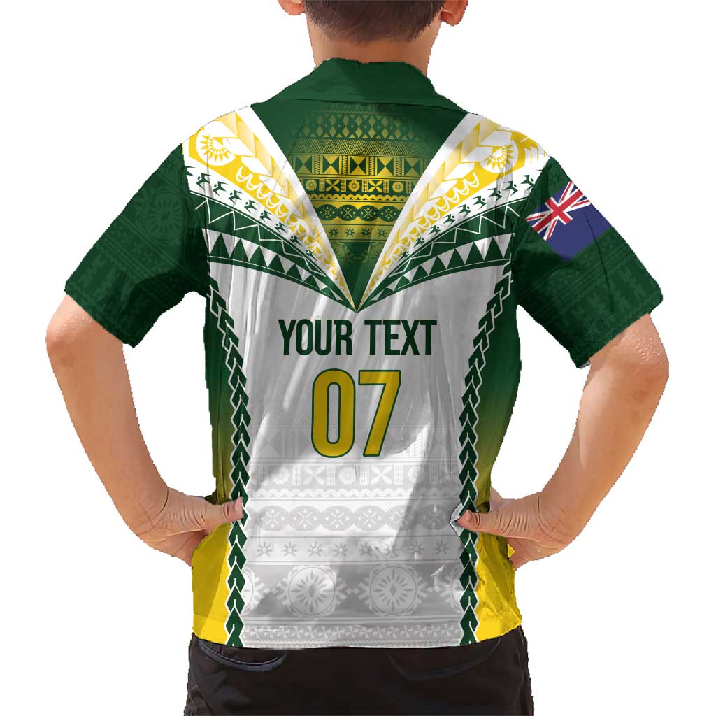 Cook Islands Rugby Custom Family Matching Off Shoulder Maxi Dress and Hawaiian Shirt Kuki's Aitu Champions LT7 - Polynesian Pride