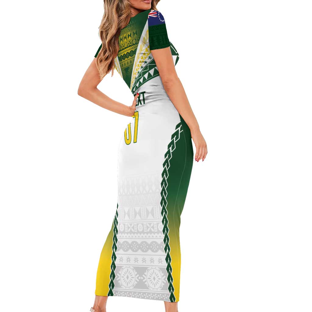 Cook Islands Rugby Custom Family Matching Short Sleeve Bodycon Dress and Hawaiian Shirt Kuki's Aitu Champions LT7 - Polynesian Pride