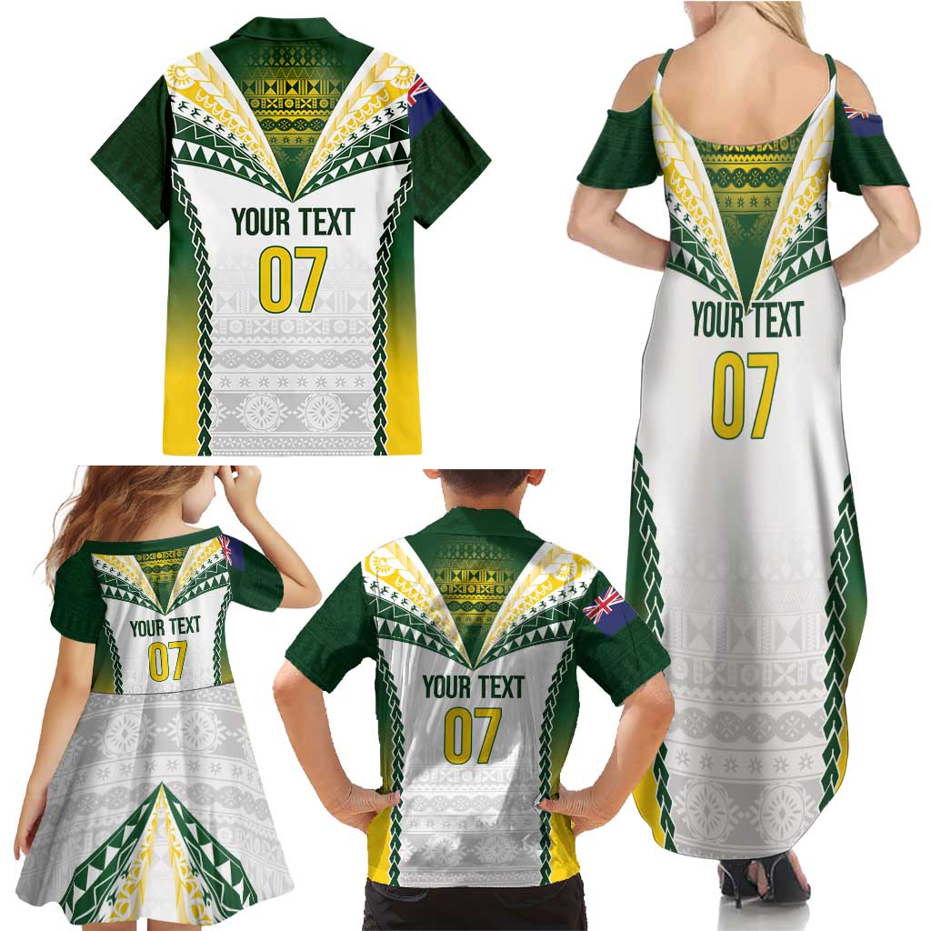 Cook Islands Rugby Custom Family Matching Summer Maxi Dress and Hawaiian Shirt Kuki's Aitu Champions LT7 - Polynesian Pride