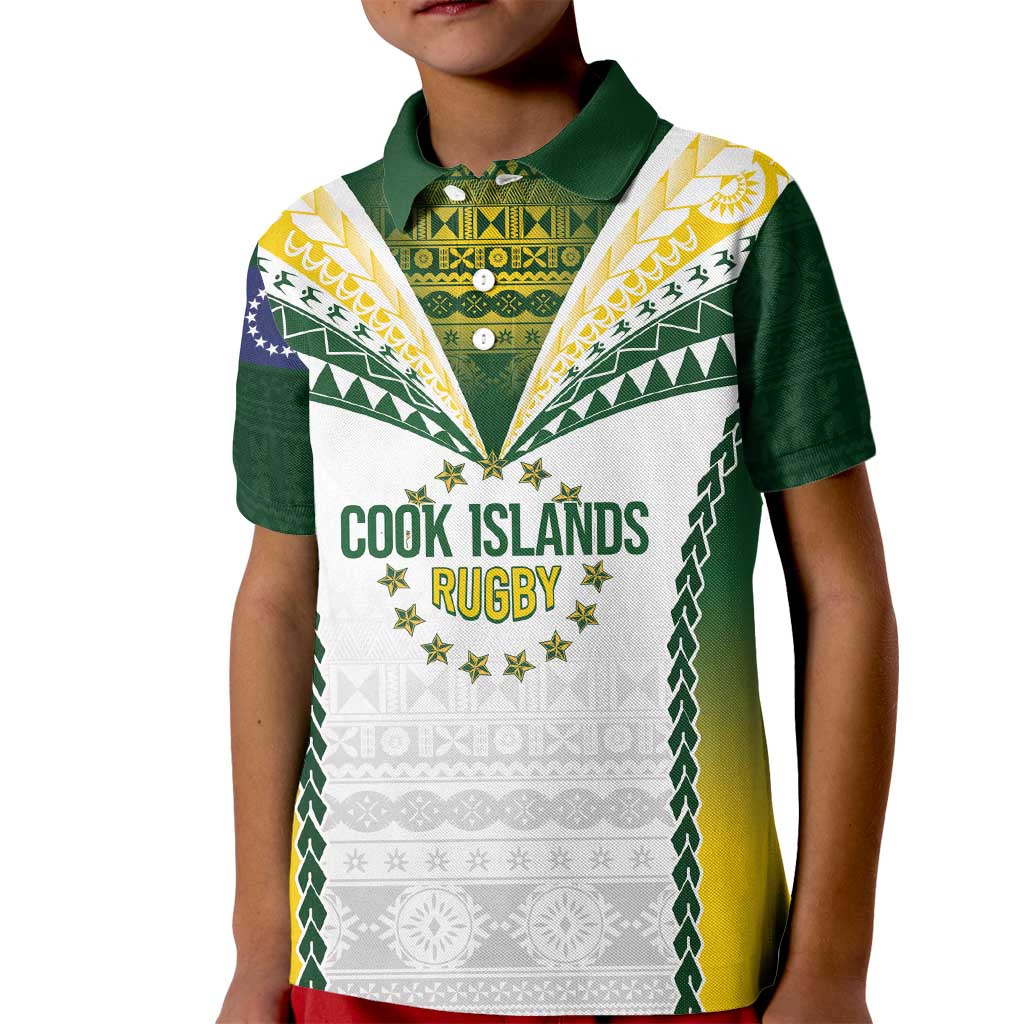 Cook Islands Rugby Custom Kid Polo Shirt Kuki's Aitu Champions - Polynesian Pride