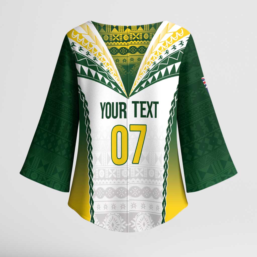 Cook Islands Rugby Custom Kimono Sleeve Blouse Kuki's Aitu Champions - Polynesian Pride